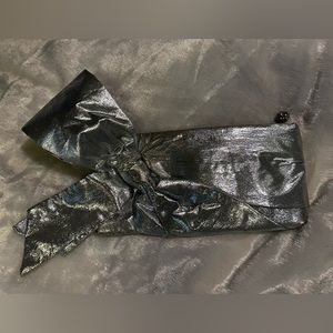 Steve Madden Silver Bow Purse clutch rhinstone handbag